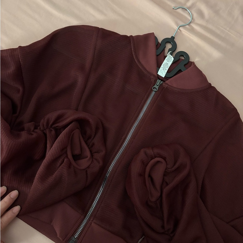ALO Yoga Deep Red Bomber Jacket
